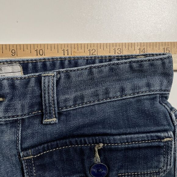 Free People 27 Jeans Flare Bell Bottom Flap Pocket Sailor Denim Missing Button - Picture 5 of 10